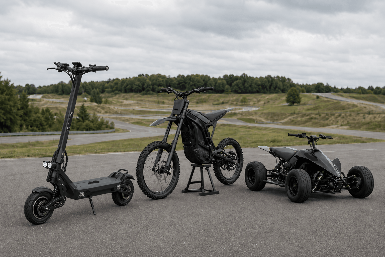 Electric powersports vehicle in a practical test environment